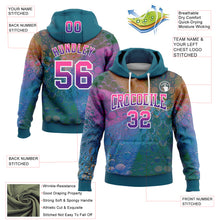 Charger l'image dans la galerie, Custom Stitched Teal Pink-Purple Fade 3D Pattern Design Colorful Bubbles Sports Pullover Sweatshirt Hoodie