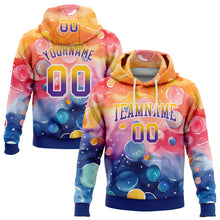 Charger l'image dans la galerie, Custom Stitched Gold Purple-Royal Fade 3D Pattern Design Colorful Bubbles Sports Pullover Sweatshirt Hoodie