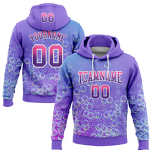 Charger l'image dans la galerie, Custom Stitched Purple Pink-White Fade 3D Pattern Design Colorful Bubbles Sports Pullover Sweatshirt Hoodie