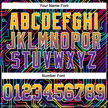 Laden Sie das Bild in den Galerie-Viewer, Custom Stitched Black Gold-Purple Fade 3D Pattern Design Colorful Line Shapes Sports Pullover Sweatshirt Hoodie