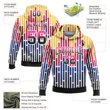 Загрузить изображение в средство просмотра галереи, Custom Stitched White Pink-Black Fade 3D Pattern Design Colorful Stripes Shapes Sports Pullover Sweatshirt Hoodie