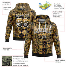 Charger l'image dans la galerie, Custom Stitched Old Gold Black-White 3D Pattern Design Geometric Gradient Square Shapes Sports Pullover Sweatshirt Hoodie