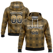Charger l'image dans la galerie, Custom Stitched Old Gold Black-White 3D Pattern Design Geometric Gradient Square Shapes Sports Pullover Sweatshirt Hoodie