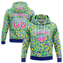 Charger l'image dans la galerie, Custom Stitched Green Light Blue Pink-Royal Fade 3D Pattern Design Geometric Shapes Sports Pullover Sweatshirt Hoodie