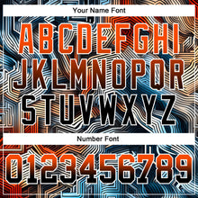 Load image into Gallery viewer, Custom Stitched Black Orange-White Fade 3D Pattern Design Colorful Line Shapes Sports Pullover Sweatshirt Hoodie