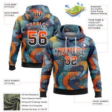 Charger l'image dans la galerie, Custom Stitched Black Orange-White Fade 3D Pattern Design Colorful Curve Shapes Sports Pullover Sweatshirt Hoodie