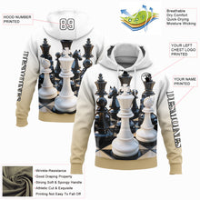 Загрузить изображение в средство просмотра галереи, Custom White Vegas Gold-Black 3D Chess International Chess Day Sports Pullover Sweatshirt Hoodie