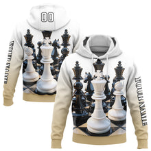 Загрузить изображение в средство просмотра галереи, Custom White Vegas Gold-Black 3D Chess International Chess Day Sports Pullover Sweatshirt Hoodie