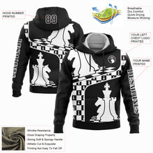 Load image into Gallery viewer, Custom Black White 3D Chess International Chess Day Sports Pullover Sweatshirt Hoodie