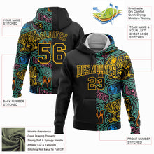 Load image into Gallery viewer, Custom Stitched Black Gold 3D Bowling Sports Pullover Sweatshirt Hoodie