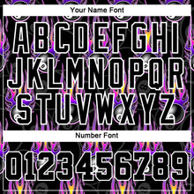 Load image into Gallery viewer, Custom Stitched Black White-Purple 3D Flame Billiard Snooker 8 Ball Sports Pullover Sweatshirt Hoodie