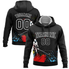 Load image into Gallery viewer, Custom Stitched Black White 3D Golfing Golf Sports Pullover Sweatshirt Hoodie