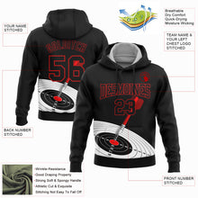 Load image into Gallery viewer, Custom Stitched Black Red 3D Dart Board Target Sports Pullover Sweatshirt Hoodie
