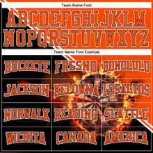 Load image into Gallery viewer, Custom Stitched Orange Black-White 3D Flame Dart Board Sports Pullover Sweatshirt Hoodie