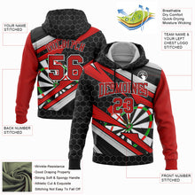 Load image into Gallery viewer, Custom Stitched Black Red-White 3D Dart Board Sports Pullover Sweatshirt Hoodie