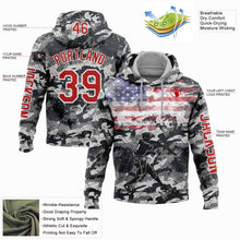 Charger l'image dans la galerie, Custom Camo Red-White 3D USA Flag Sports Pullover Sweatshirt Salute To Service Hoodie