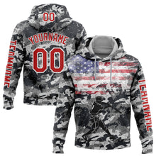 Charger l'image dans la galerie, Custom Camo Red-White 3D USA Flag Sports Pullover Sweatshirt Salute To Service Hoodie
