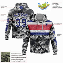 Laden Sie das Bild in den Galerie-Viewer, Custom Camo Royal-White 3D Costa Rica Costa Rican Flag Sports Pullover Sweatshirt Salute To Service Hoodie