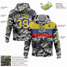 Laden Sie das Bild in den Galerie-Viewer, Custom Camo Yellow-Royal 3D Ecuador Ecuadorian Flag Sports Pullover Sweatshirt Salute To Service Hoodie