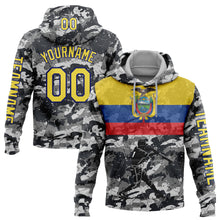 Laden Sie das Bild in den Galerie-Viewer, Custom Camo Yellow-Royal 3D Ecuador Ecuadorian Flag Sports Pullover Sweatshirt Salute To Service Hoodie