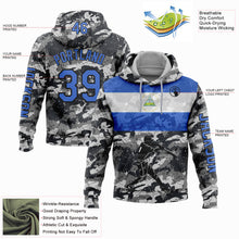 Charger l'image dans la galerie, Custom Camo Powder Blue-Black 3D Nicaragua Nicaraguan Flag Sports Pullover Sweatshirt Salute To Service Hoodie