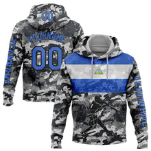 Charger l'image dans la galerie, Custom Camo Powder Blue-Black 3D Nicaragua Nicaraguan Flag Sports Pullover Sweatshirt Salute To Service Hoodie