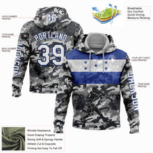 Laden Sie das Bild in den Galerie-Viewer, Custom Camo White-Royal 3D Honduras Honduran Flag Sports Pullover Sweatshirt Salute To Service Hoodie