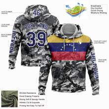 Laden Sie das Bild in den Galerie-Viewer, Custom Camo Navy-White 3D Venezuela Venezuelan Flag Sports Pullover Sweatshirt Salute To Service Hoodie