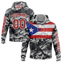 Charger l'image dans la galerie, Custom Camo Red-White 3D Puerto Rico Puerto Rican Flag Sports Pullover Sweatshirt Salute To Service Hoodie
