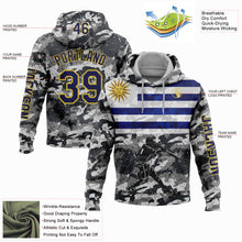 Laden Sie das Bild in den Galerie-Viewer, Custom Camo Navy-Yellow 3D Uruguay Uruguayan Flag Sports Pullover Sweatshirt Salute To Service Hoodie