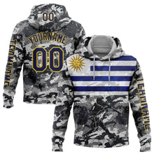 Laden Sie das Bild in den Galerie-Viewer, Custom Camo Navy-Yellow 3D Uruguay Uruguayan Flag Sports Pullover Sweatshirt Salute To Service Hoodie