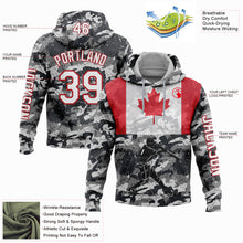 Load image into Gallery viewer, Custom Camo White-Fire Red 3D Canada Canadian Flag Sports Pullover Sweatshirt Salute To Service Hoodie