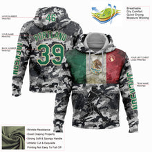 Laden Sie das Bild in den Galerie-Viewer, Custom Camo Kelly Green-Cream 3D Mexico Vintage Mexican Flag Sports Pullover Sweatshirt Salute To Service Hoodie