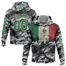 Laden Sie das Bild in den Galerie-Viewer, Custom Camo Kelly Green-Cream 3D Mexico Vintage Mexican Flag Sports Pullover Sweatshirt Salute To Service Hoodie