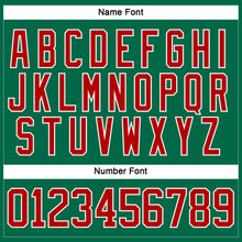 Load image into Gallery viewer, Custom Kelly Green Red-Gold Funny Christmas 3D Hockey Lace Neck Jersey