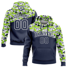 Charger l'image dans la galerie, Custom Stitched Camo Navy Neon Green-Gray 3D Sports Pullover Sweatshirt Salute To Service Hoodie