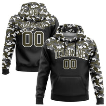 Laden Sie das Bild in den Galerie-Viewer, Custom Stitched Camo Olive Black-Steel Gray 3D Sports Pullover Sweatshirt Salute To Service Hoodie
