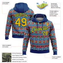 Загрузить изображение в средство просмотра галереи, Custom Stitched US Navy Blue Gold-Kelly Green Christmas 3D Sports Pullover Sweatshirt Hoodie