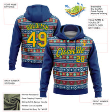 Загрузить изображение в средство просмотра галереи, Custom Stitched US Navy Blue Gold-Kelly Green Christmas 3D Sports Pullover Sweatshirt Hoodie