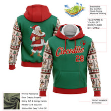 Загрузить изображение в средство просмотра галереи, Custom Stitched Kelly Green Red-Cream Christmas 3D Sports Pullover Sweatshirt Hoodie