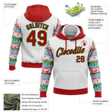 Laden Sie das Bild in den Galerie-Viewer, Custom Stitched White Red-Grass Green Christmas 3D Sports Pullover Sweatshirt Hoodie