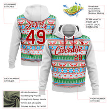 Laden Sie das Bild in den Galerie-Viewer, Custom Stitched White Red Christmas 3D Sports Pullover Sweatshirt Hoodie