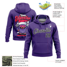 Laden Sie das Bild in den Galerie-Viewer, Custom Stitched Purple Black-White Funny Christmas 3D Sports Pullover Sweatshirt Hoodie