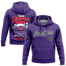 Laden Sie das Bild in den Galerie-Viewer, Custom Stitched Purple Black-White Funny Christmas 3D Sports Pullover Sweatshirt Hoodie