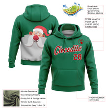 Загрузить изображение в средство просмотра галереи, Custom Stitched Kelly Green Red-White Funny Christmas 3D Sports Pullover Sweatshirt Hoodie