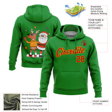 Загрузить изображение в средство просмотра галереи, Custom Stitched Grass Green Red-Gold Funny Christmas 3D Sports Pullover Sweatshirt Hoodie