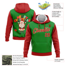 Загрузить изображение в средство просмотра галереи, Custom Stitched Grass Green Red-Cream Funny Christmas 3D Sports Pullover Sweatshirt Hoodie