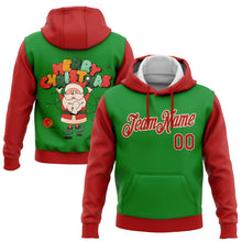 Загрузить изображение в средство просмотра галереи, Custom Stitched Grass Green Red-Cream Funny Christmas 3D Sports Pullover Sweatshirt Hoodie