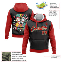Загрузить изображение в средство просмотра галереи, Custom Stitched Black Red-Cream Funny Christmas 3D Sports Pullover Sweatshirt Hoodie