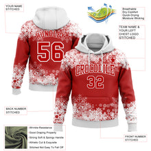 Загрузить изображение в средство просмотра галереи, Custom Stitched Red White Christmas Snowflakes 3D Sports Pullover Sweatshirt Hoodie